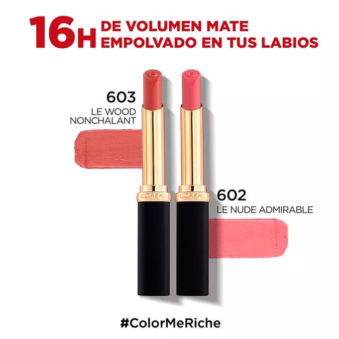 LOréal Paris Barra de Labios Color Riche Intense Volume Mate 602 Nude