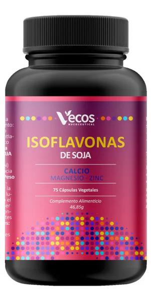 Vecos Nucoceutical Isoflavonas de Soja Calcio Magnesio Zinc 60 Cápsulas Vegetales