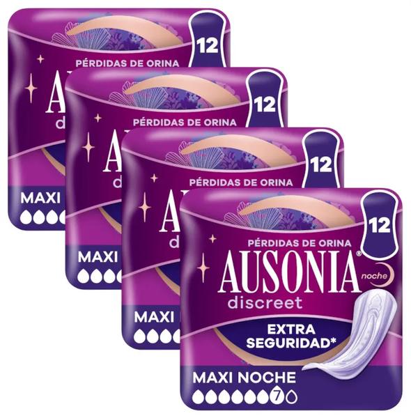 ausonia discreet compresas maxi noche perdidas orina mujer 4x12 uds