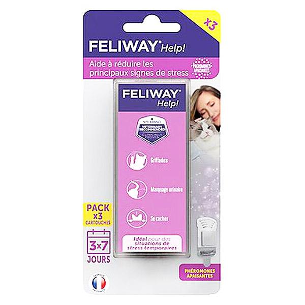 Feliway Help! Pack éco 3 cartouches Anti-stress chat ponctuel 3x7 jours