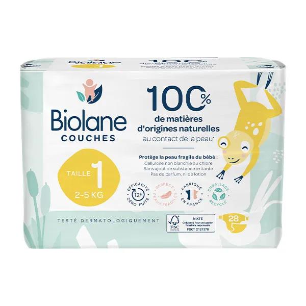 Couches Naturelles Taille 1 Ultra-Absorbant Pas de Fuite 28 unités 5