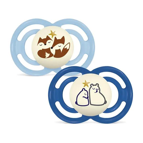 Sucettes perfect nuit 6+ mois Silicone Renard et Ours x2 3