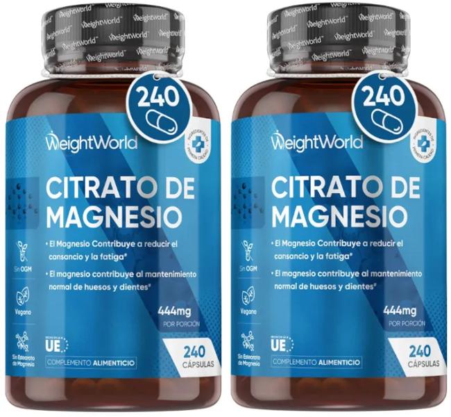 WeightWorld Citrato de Magnesio 2x240 Cápsulas Veganas