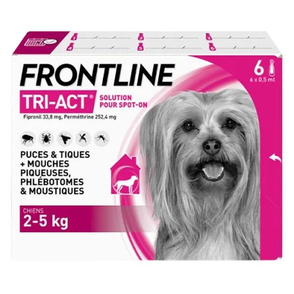 Pipettes Frontline Tri Act pour chien de petite taille, 2 à 5 kg