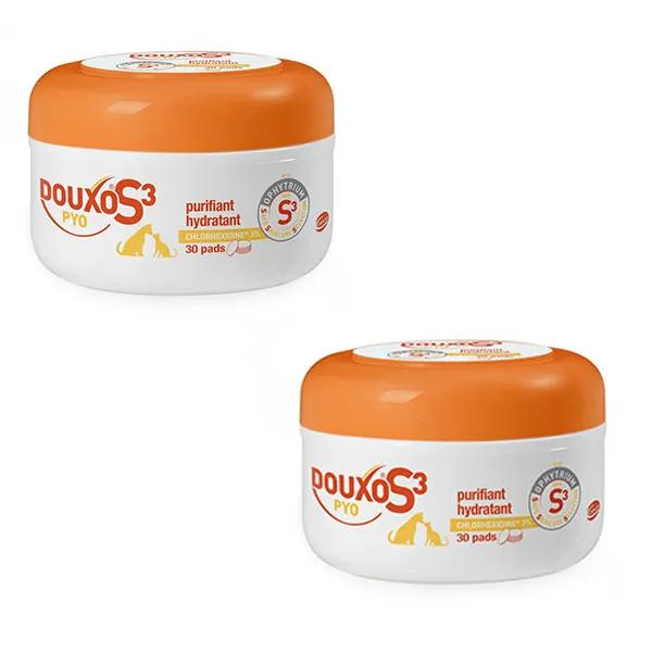 Comparer les prix de Douxo S3 Pyo pads cotons nettoyants pour chiens et chats lot de 2 x 30 cotons