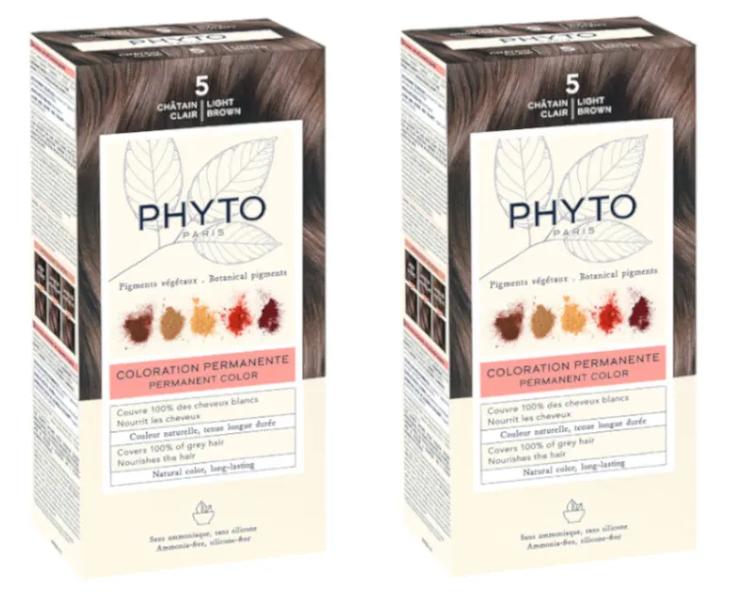 phyto phytocolor tinte 5 castano claro 2 uds