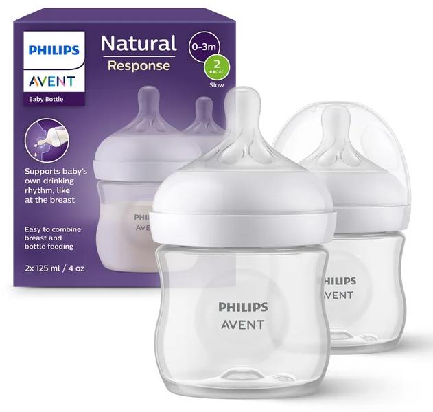 Avent Philips Scy900/02 Biberón Natural Response Tetina 2 Flujo Lento 2X125 Ml