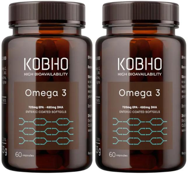 Kobho Labs Omega 3 + Vitamina E 2x60 Cápsulas