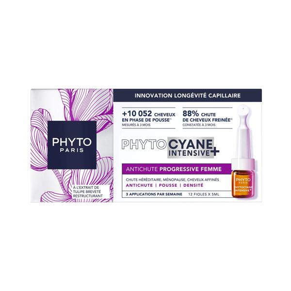PHYTO  cyane Intensive+ Traitement Antichute progressive Femme 12 fioles 