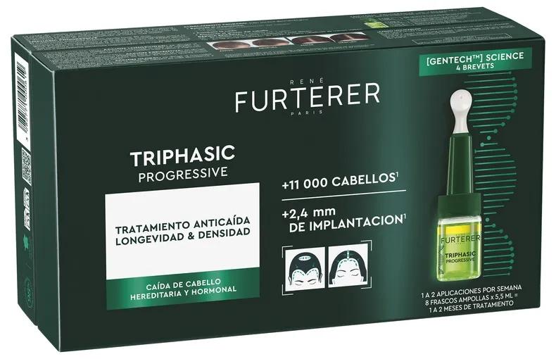 Rene Furterer Triphasic Progressive Gentech Anticaída Caída Progresiva Ampollas 8 U - Imagen 2