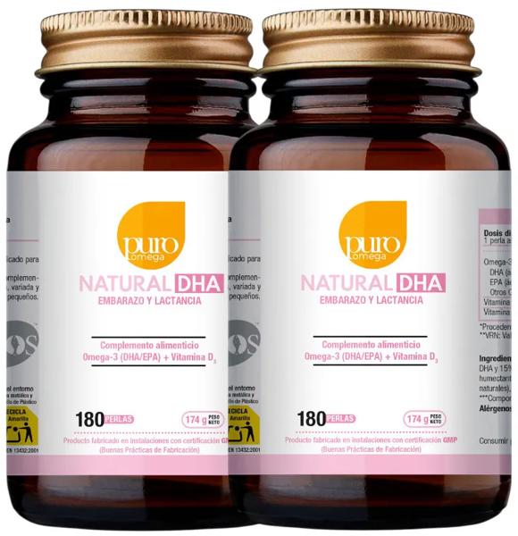 Puro Omega Natural DHA Embarazo y Lactancia 2x180 Perlas