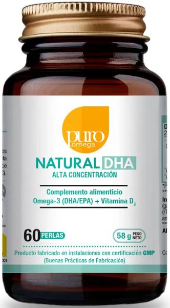 Puro Omega Natural DHA Alta Concentración 60 Perlas