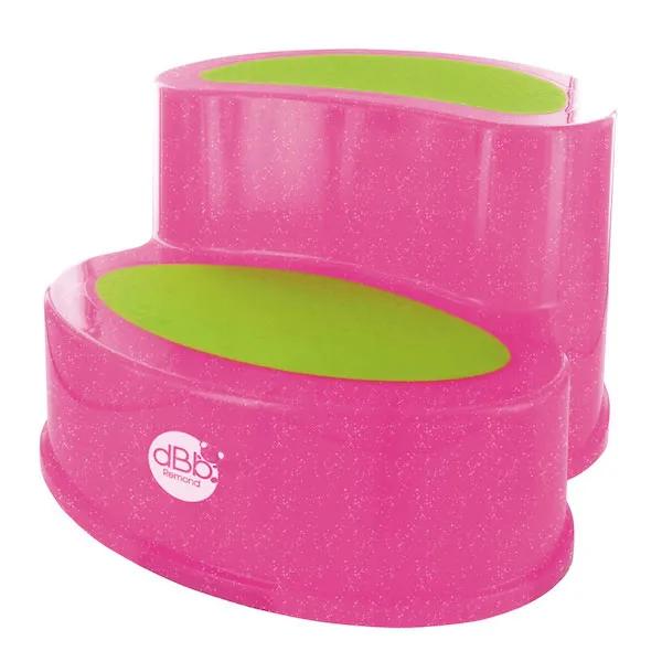 Marchepied Enfant Base Antidérapante Coloris Rose Pailletée