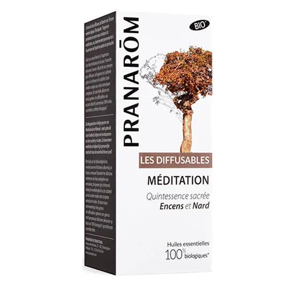 Pranarôm Les Diffusables Mélange d'Huiles Essentielles Méditation Bio 30ml 2