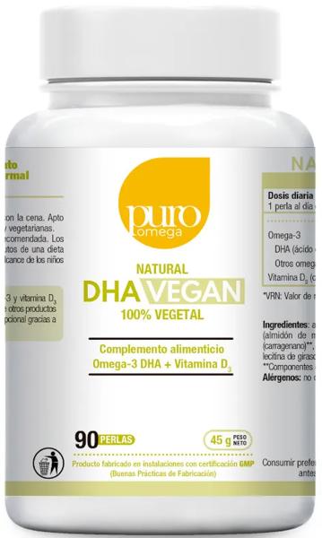 Puro Omega Natural DHA Vegan 90 Perlas