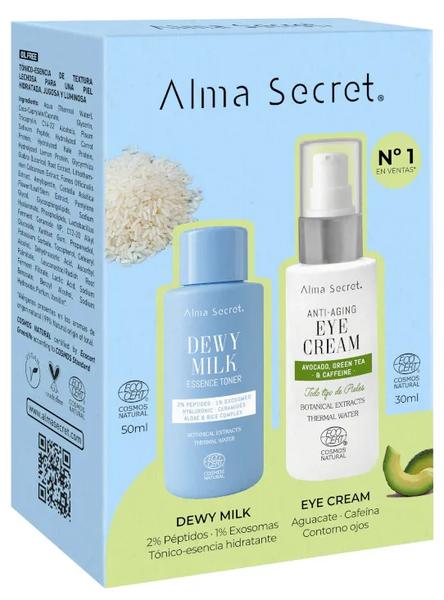 alma secret contorno ojos aguacate 30 ml  mini tonico dewy milk 50 ml