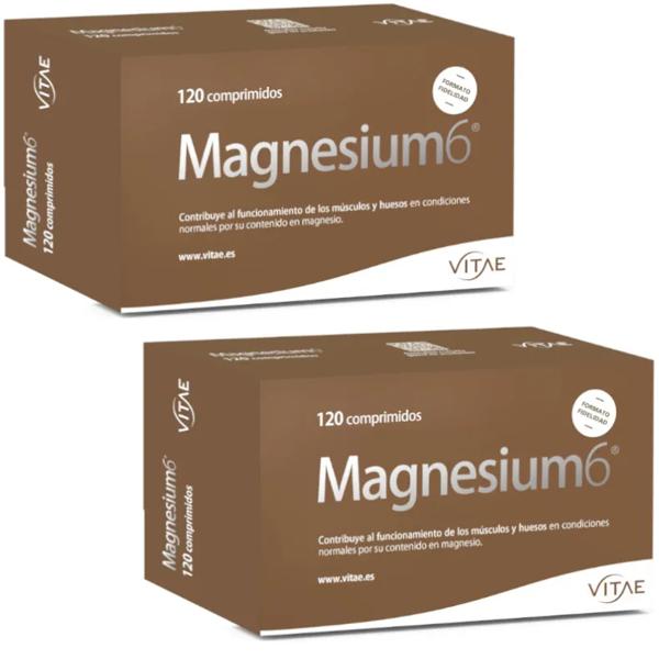 Vitae Magnesium6, 6 Sales de Magnesio, B6 y Taurina 2x120 Comprimidos