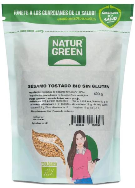 naturgreen sesamo tostado bio 400 gr