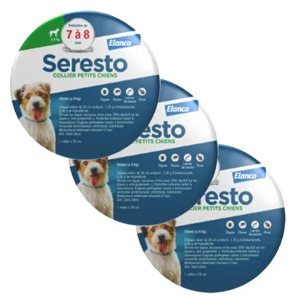 Petit Chien Collier Antiparasitaires -8kg x 3 unités