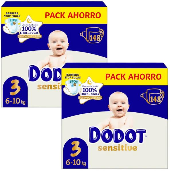 dodot panales sensitive t3 6-10 kg 2x148 uds