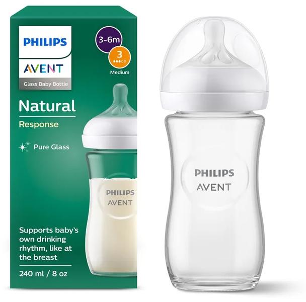 Philips Avent Natural Response Pure Glass Biberón 240Ml - Imagen 2