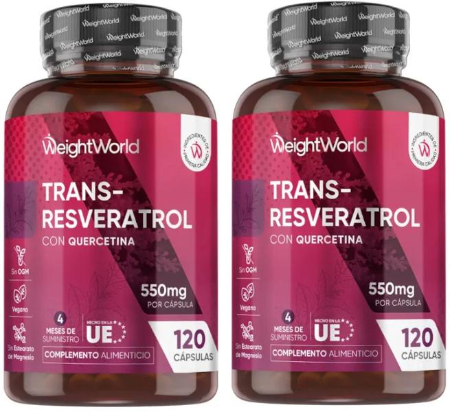 WeightWorld Trans Resveratrol con Quercetina 550mg 2x120 Cápsulas