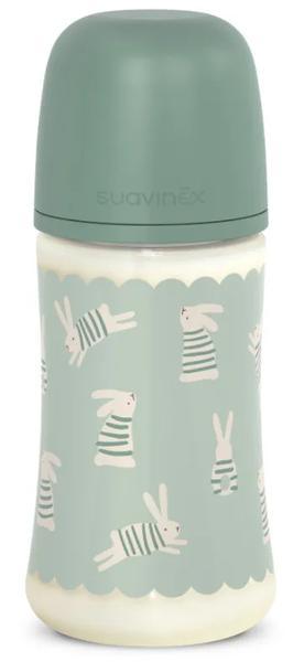 Suavinex Verde Wonderland Biberón Flujo Medio Conejitos +3M 270 Ml