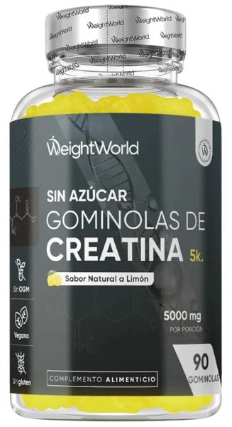 WeightWorld Gominolas de Creatina sin Azúcar Sabor Limón 5000mg 90 uds