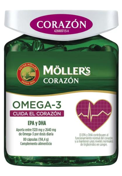 Möller's Corazón Omega 3 Edad +50 Años 80 Cápsulas
