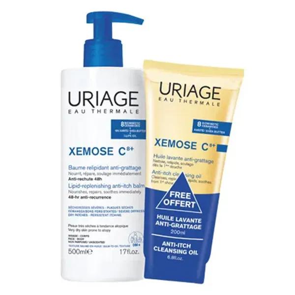 Xémose Lot Baume Oléo-Apaisant Anti-Grattage 500ml + Huile Lavante Apaisante 200ml Offerte 3