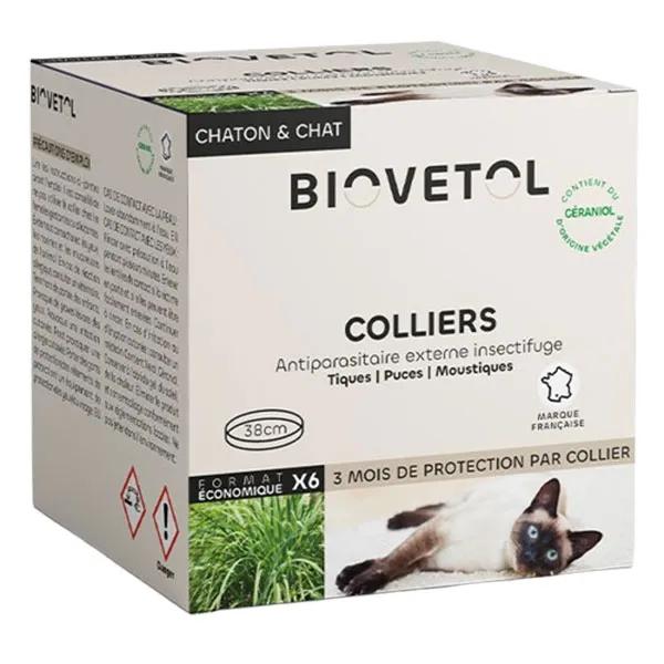 Biovetol - Antiparasitaire - Collier Chat (38 cm marron) - x6
