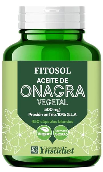 Ynsadiet Fitosol Aceite de Onagra Vegetal 500mg 450 Cápsulas Blandas