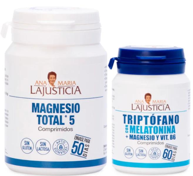 Ana Maria Lajusticia Magnesio Total 5 100 Comprimidos + Triptófano + Melatonina + Magnesio y Vit. B6 60 Comprimidos