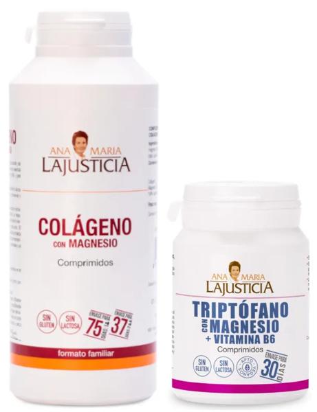 Ana Maria Lajusticia Colágeno y Magnesio Formato Familiar 450 Comprimidos + Triptófano, Magnesio y Vitamina B6 60 Comprimidos
