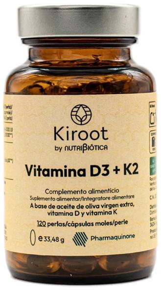 Kiroot Vitamina D3+K2 120 Perlas