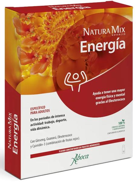 Aboca Natura Mix Advanced Energía Física Y Mental 10 Frascos