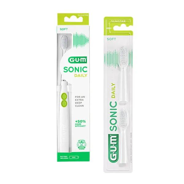 Brosse à Dents Electrique N°4100 Sonic Daily Soft Blanche + Recharge 2 unités