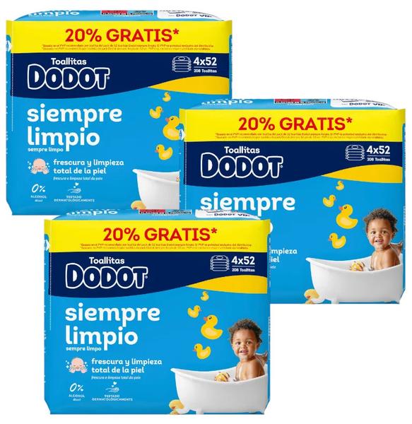 dodot siempre limpio toallitas 12x52 uds