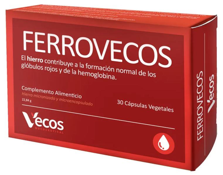 Vecos Nucoceutical Rojos/Clara Ferrovecos 30 Vegcaps