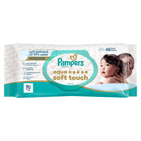 PAMPERS  Aqua Soft Touch Pour B&eacute;b&eacute; 48 lingettes 