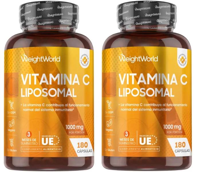 WeightWorld Liposomal Vitamina C 1000mg 2x180 Cápsulas Veganas