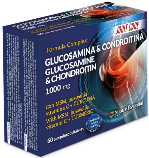 Nature Essential Glucosamina + Condroitina + MSM 1000mg 60 Comprimidos