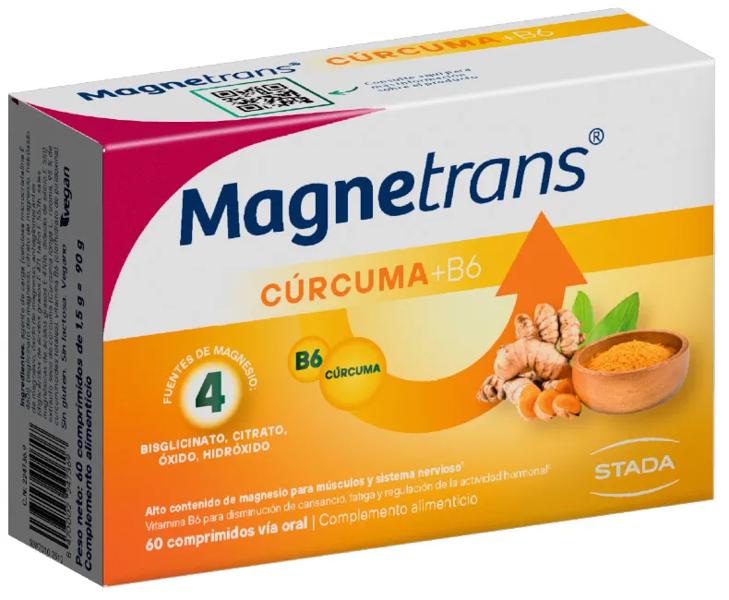 Magnetrans Apoyo Energía Cúrcuma, Vit B6 + Magnesio 355 mg 60 Cápsulas