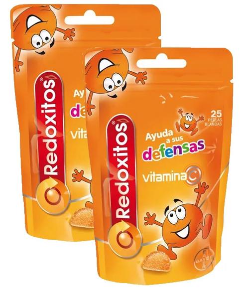Redoxitos Vitamina C +4 Años Sabor Naranja 2x25 Perlas Blandas FORMATO AHORRO