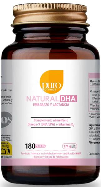 Puro Omega Natural DHA Embarazo y Lactancia 180 Perlas