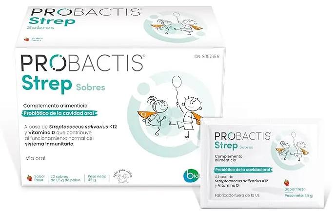 Probactis Strep Fresa Probiótico para Niños 30 Sobres