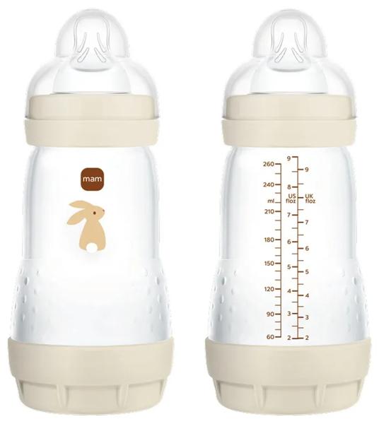 Mam Biberón Easy Start Anti-Colic Flujo Medio Neutro Mate 2-4M 260 Ml 2 Uds