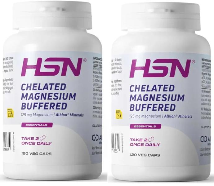 HSN Bisglicinato de Magnesio Albion (125Mg Magnesio) 2x120 Cápsulas Veganas