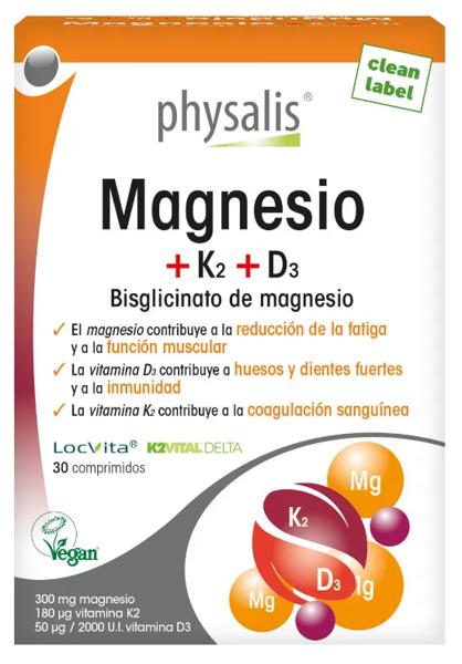 Physalis Magnesio + K2 + D3 30 Comprimidos