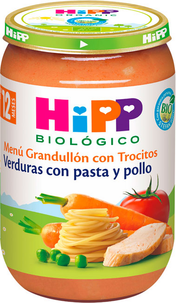 HiPP Tarrito De Verduras Con Pasta Y Pollo +12m BIO 220 Gr